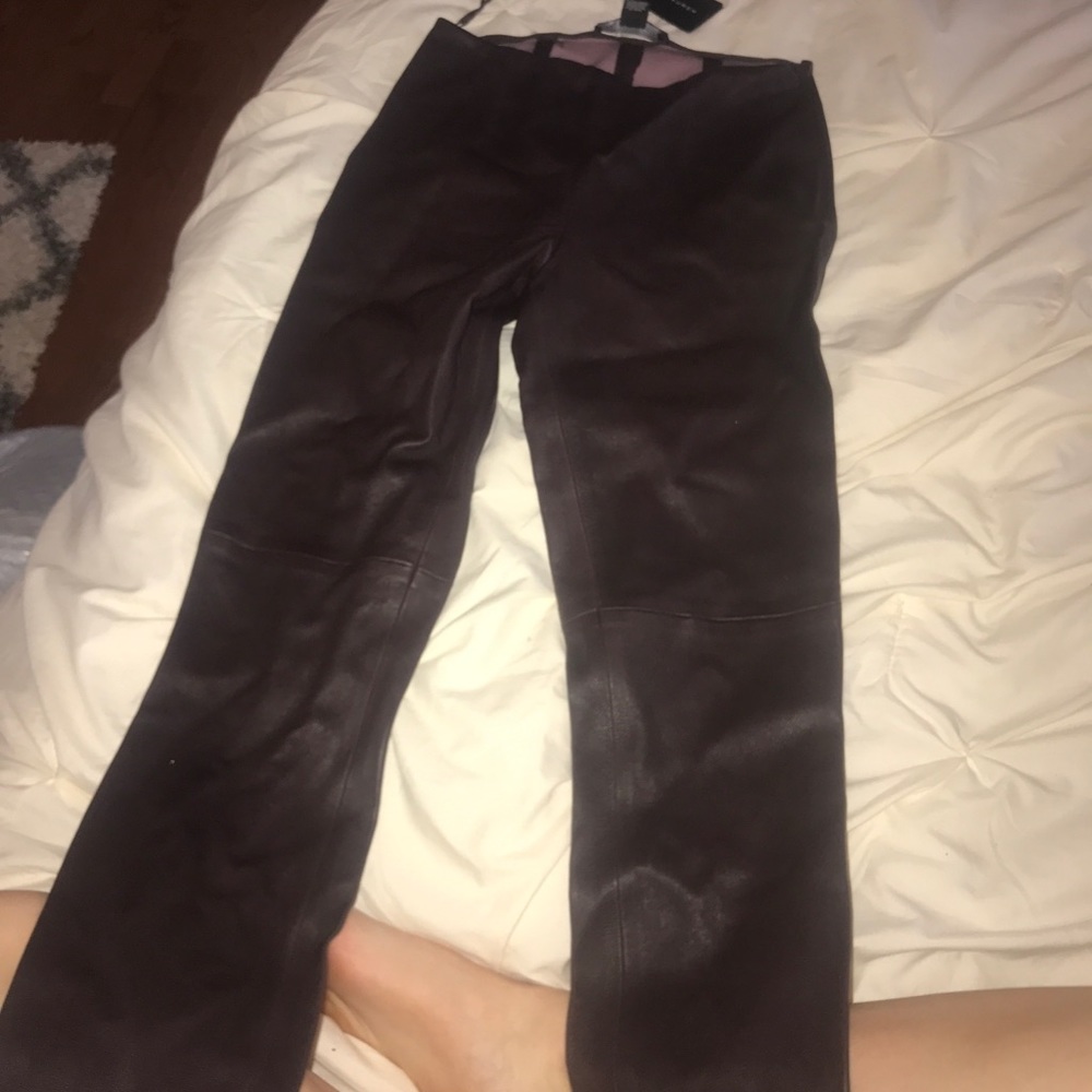 Ralph Lauren Leather Pant - Size 4 in Cocoa Bean